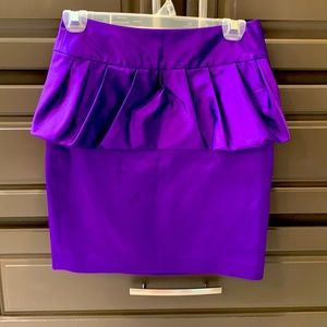 Purple peplum skirt, size 2
